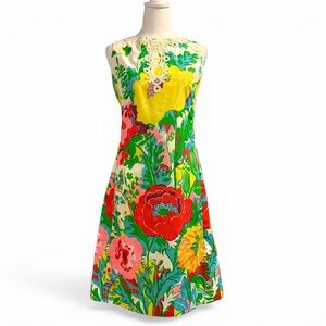 Lilly Pulitzer 1960’s Vintage The Lilly Shift Dress Floral Lace Trim Size 4